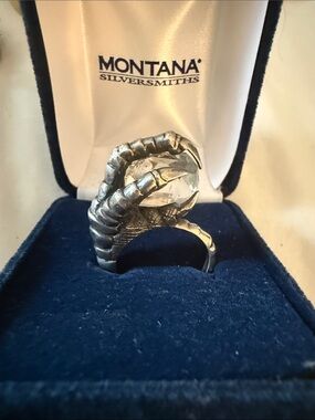 Montana Silversmiths Silver Claw Ring with Clear Crystal